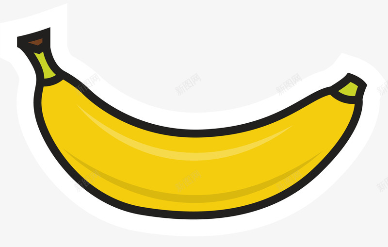 黑色线条卡通香蕉png免抠素材_新图网 https://ixintu.com 卡通 水果香蕉 非洲香蕉 香蕉 黄色香蕉 黑色线条