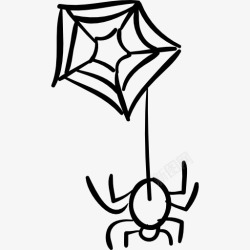 可怕的蜘蛛网蜘蛛悬挂的Web图标高清图片