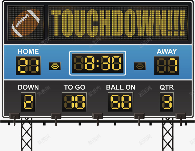 橄榄球比赛场地记分牌png免抠素材_新图网 https://ixintu.com 分数 橄榄球 橄榄球比赛 比赛场地 现场记分牌 电子记分板 记分 记分板