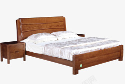 木头床免抠素材精品柳木床高清图片