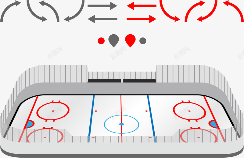 运动场png免抠素材_新图网 https://ixintu.com 冰上运动 场地 比赛 灰色