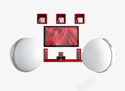 透明白球免扣素材家庭影院设备高清图片
