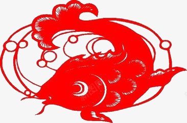 红色鱼剪纸png免抠素材_新图网 https://ixintu.com 剪纸 红色 镂空 鱼