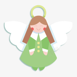 绿色小天使矢量图素材