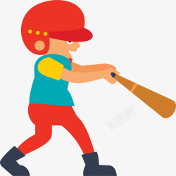 棒球手PNG矢量图卡通小男孩打棒球高清图片
