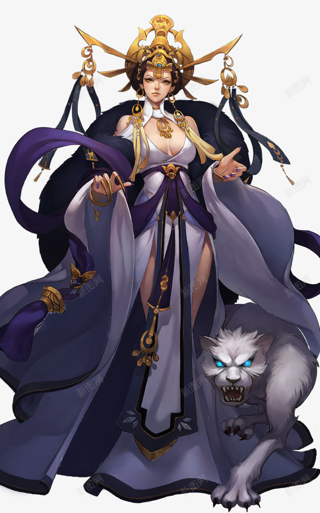 手绘魔法女王png免抠素材_新图网 https://ixintu.com 女王 手绘 魔法