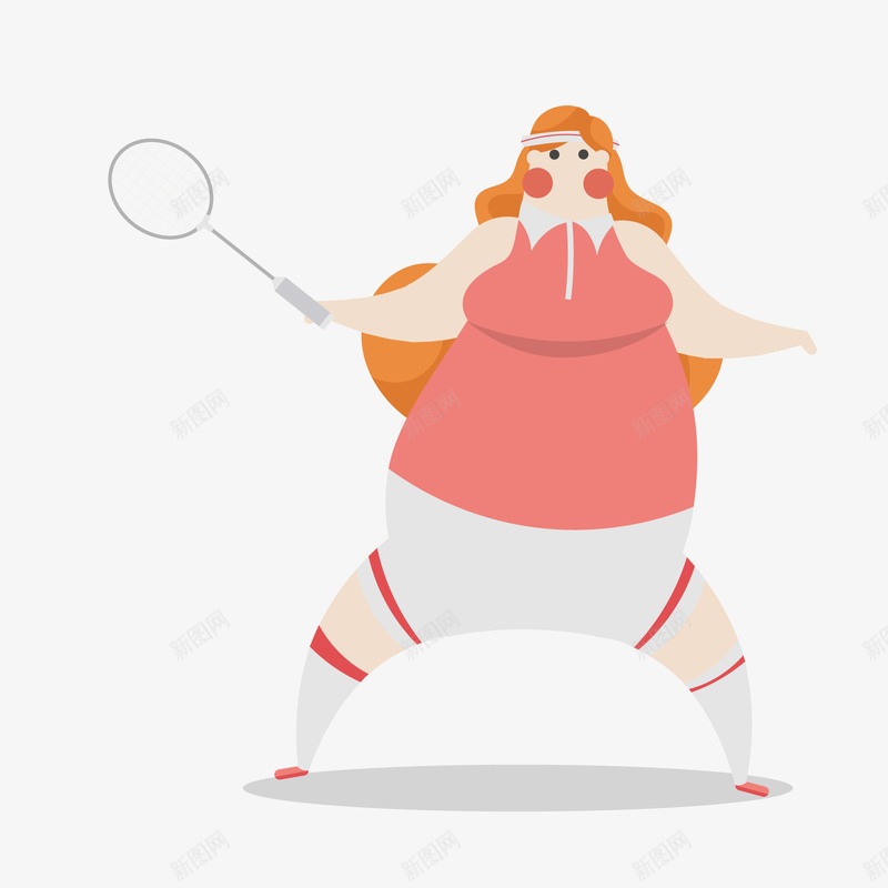 准备接球女性矢量图ai免抠素材_新图网 https://ixintu.com PNG免抠图下载 减肥 女胖子 打球 比赛 矢量图 肌肉女 运动