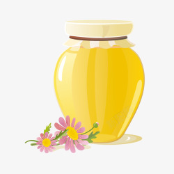 花卉罐子蜂蜜高清图片