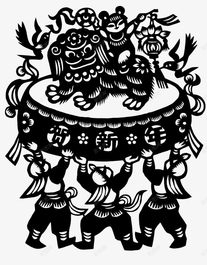 中国风动物传统文化镂空剪纸png免抠素材_新图网 https://ixintu.com 中国风 传统文化 剪纸素材 动物 镂空