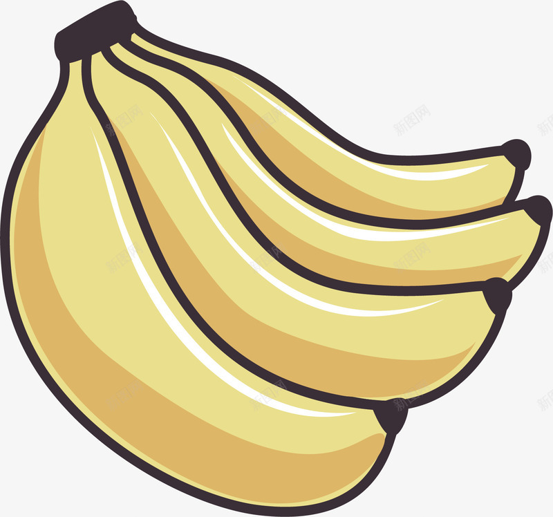 四根香蕉矢量图eps免抠素材_新图网 https://ixintu.com 一串香蕉 水果 矢量素材 香蕉 黄色香蕉 矢量图