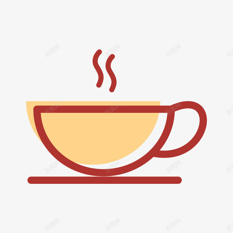 茶杯psd免抠素材_新图网 https://ixintu.com 手绘 素材 线稿 茶杯