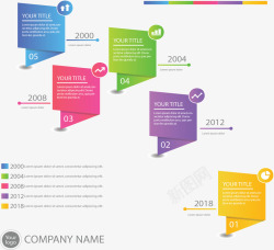 彩色折纸信息图表矢量图素材
