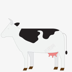卡通可爱的扁平化奶牛素材