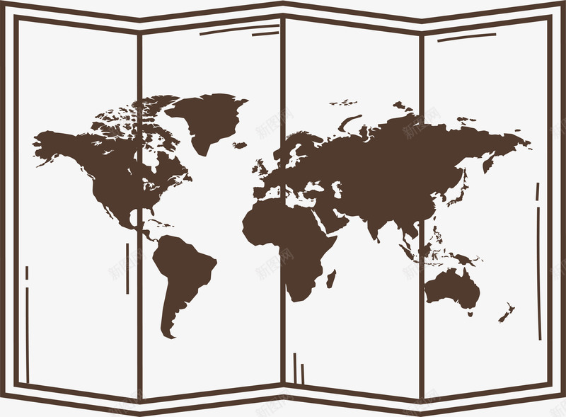 复古折纸地图png免抠素材_新图网 https://ixintu.com 世界地图 地图 复古风 手绘地图 折纸地图 矢量png