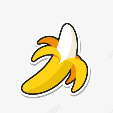 卡通彩色香蕉标矢量图图标图标