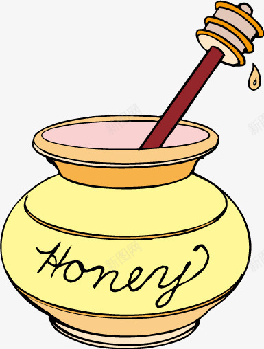 卡通蜂蜜罐png免抠素材_新图网 https://ixintu.com 卡通 矢量卡通 蜂蜜 蜜罐