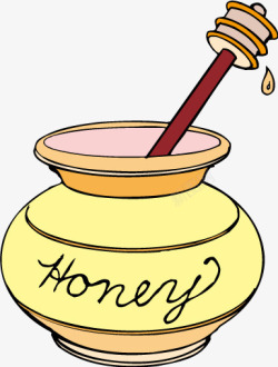 卡通蜂蜜罐素材