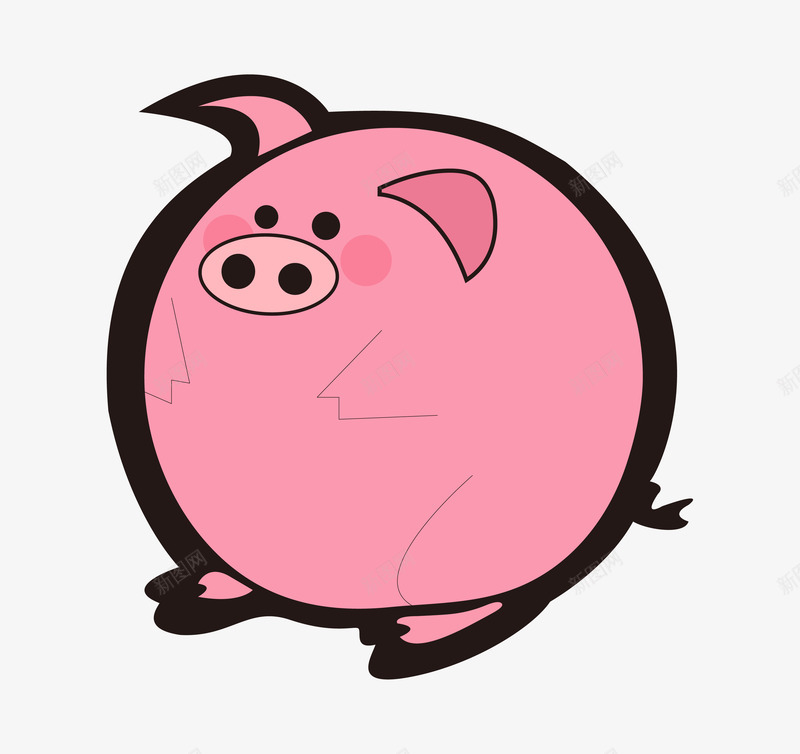 手绘卡通粉色可爱小猪png免抠素材_新图网 https://ixintu.com 动物 卡通 可爱小猪 属相 手绘 生肖 粉色小猪 贴纸设计