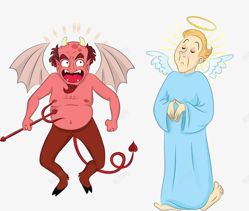 撒旦和天使png免抠素材_新图网 https://ixintu.com 天使与恶魔 天使恶魔 恶魔 恶魔和天使 恶魔撒旦 撒旦