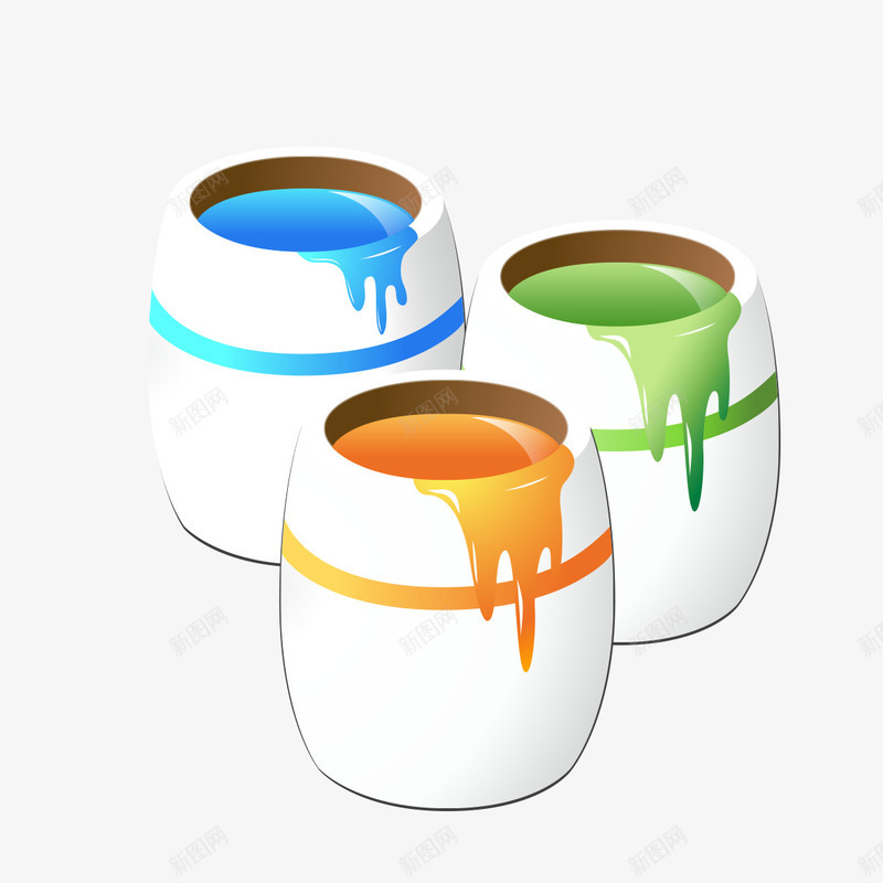 颜料专用桶png免抠素材_新图网 https://ixintu.com 专用 彩色颜料 涂鸦 颜料 颜色