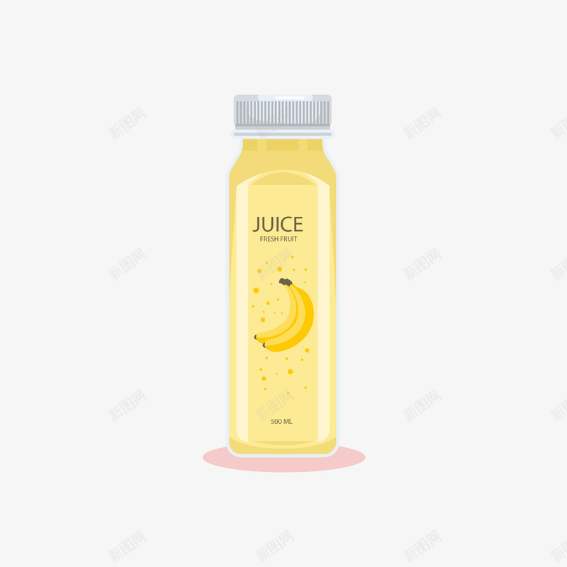 黄色的香蕉饮料png免抠素材_新图网 https://ixintu.com 一瓶 矢量饮料 饮料 香蕉 香蕉饮料 黄色