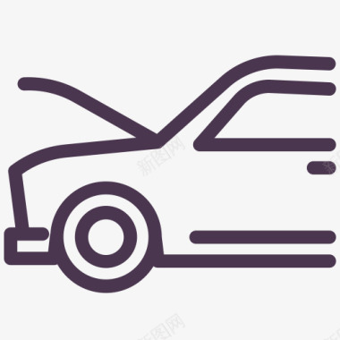 汽车车罩服务汽车维修螺栓线卷图标图标