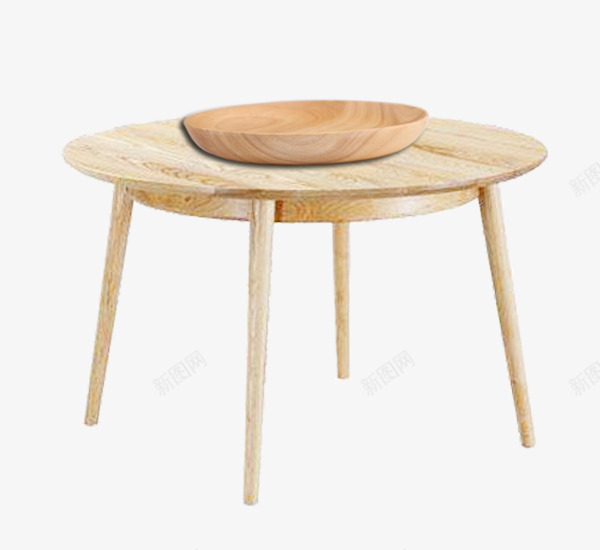 桌上的橡胶木盘子png免抠素材_新图网 https://ixintu.com 圆桌 木材 桌子 橡胶木 盘子