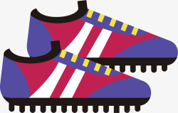 紫红色足球比赛球鞋矢量图素材