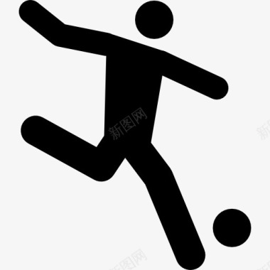 足球运动员跑在球的后面图标图标
