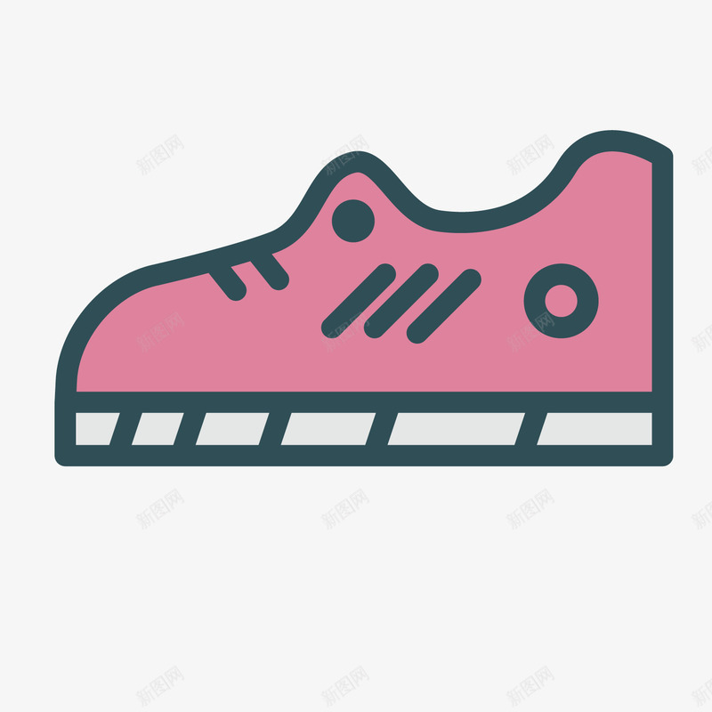 粉色鞋子png免抠素材_新图网 https://ixintu.com 扁平化 手绘 穿戴 穿着 粉色 线稿 装饰