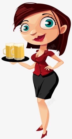 酒吧女服务员酒吧服务员服装高清图片