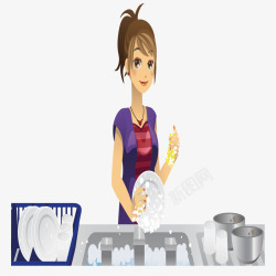 洗餐具洗餐具的女人高清图片