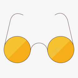 斜纹纹理黄色眼镜矢量图高清图片