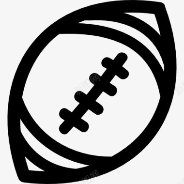 美式橄榄球手画轮廓图标图标