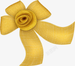 黄色布条黄色镂空布条蝴蝶结高清图片