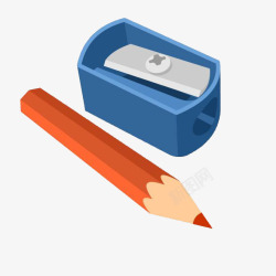 拉瑟卷笔刀与红色铅笔素材