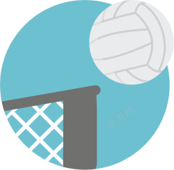 蓝色排球排球运动排球网图标矢量图高清图片