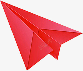 红色卡通折纸飞机png免抠素材_新图网 https://ixintu.com 卡通 红色 飞机