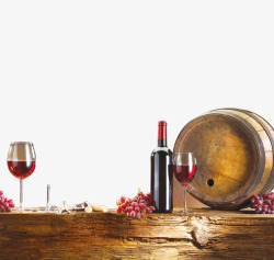 红酒桶模型红酒桶和酒瓶酒杯高清图片