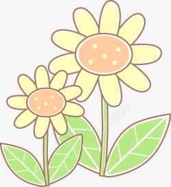 线稿手绘黄色向日葵素材