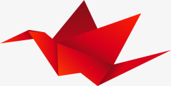 红色千纸鹤创意红色折纸千纸鹤高清图片
