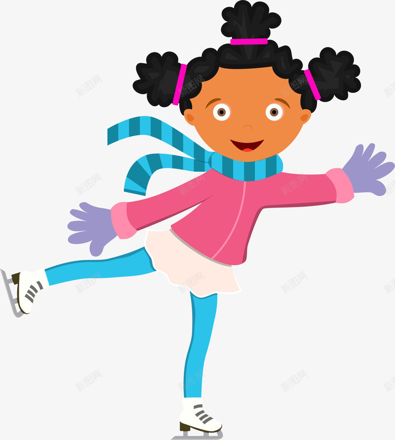 粉色滑冰女孩png免抠素材_新图网 https://ixintu.com 儿童 小人 比赛 溜冰 滑冰 滑雪 粉色女孩 装饰图案 运动