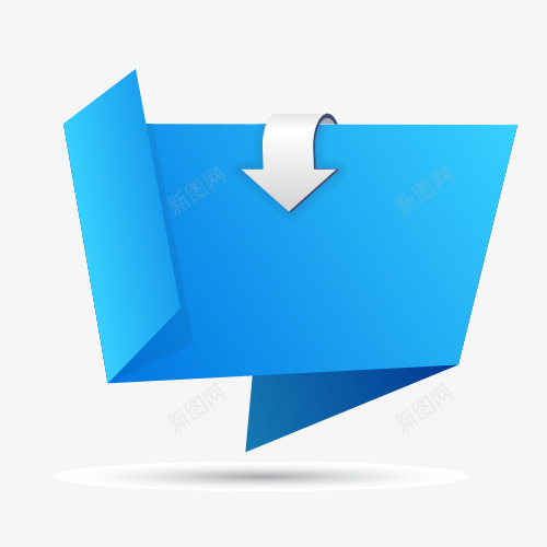折纸立体效果对话框png免抠素材_新图网 https://ixintu.com 对话框 折纸 立体效果 箭头 蓝色