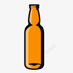 橘色酒瓶卡通插画矢量图素材
