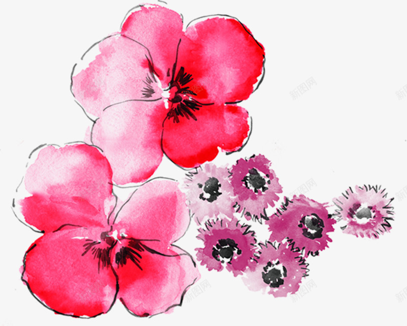 红色手绘鲜艳花朵装饰png免抠素材_新图网 https://ixintu.com 红色 花朵 装饰 鲜艳