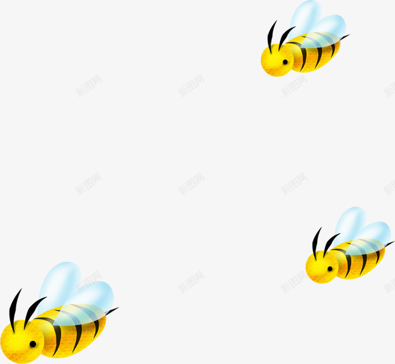 蜜蜂飞舞采蜂蜜png免抠素材_新图网 https://ixintu.com 动物 条纹 翅膀 蜜蜂 采蜜 飞舞 黄色 黑色