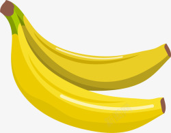 非洲香蕉黄色两根香蕉高清图片
