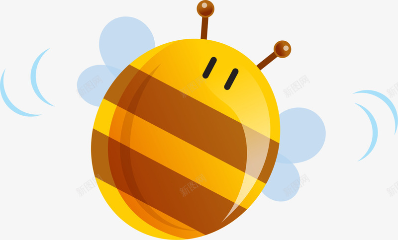 黄色卡通蜜蜂png免抠素材_新图网 https://ixintu.com 可爱蜜蜂 昆虫 虫子 蜂蜜 装饰图案 黄色蜜蜂