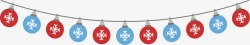 雪花装饰圣诞彩灯矢量图素材