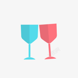 爱情图标元素酒杯矢量图图标